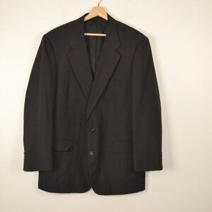 Peter Kent Pinstriped Mens Blazer Sport Jacket 3 Pockets Black Made In Italy
